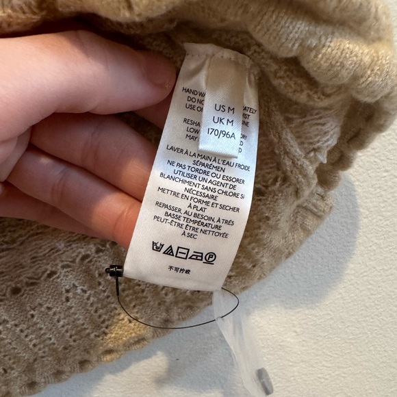 Free People Women's Tan and Cream medium wool like crochet - Picture 3 of 6